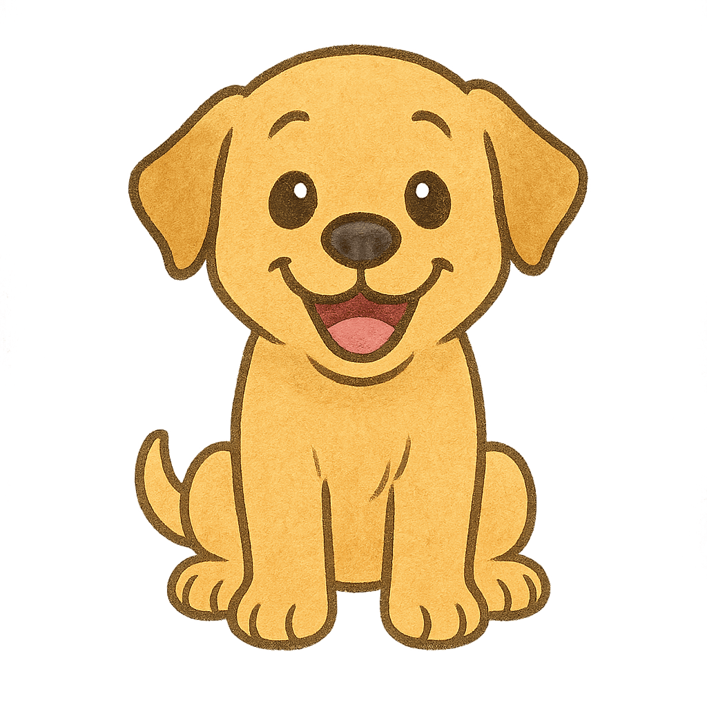 Perro sentado contento